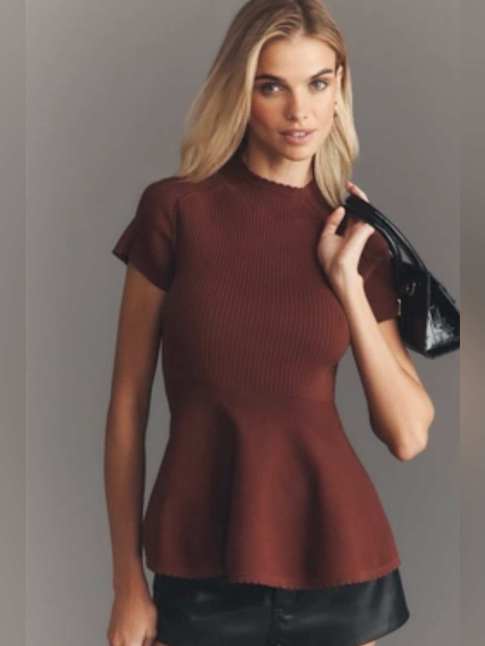 Maeve Women’s Short sleeve hourglass knit top